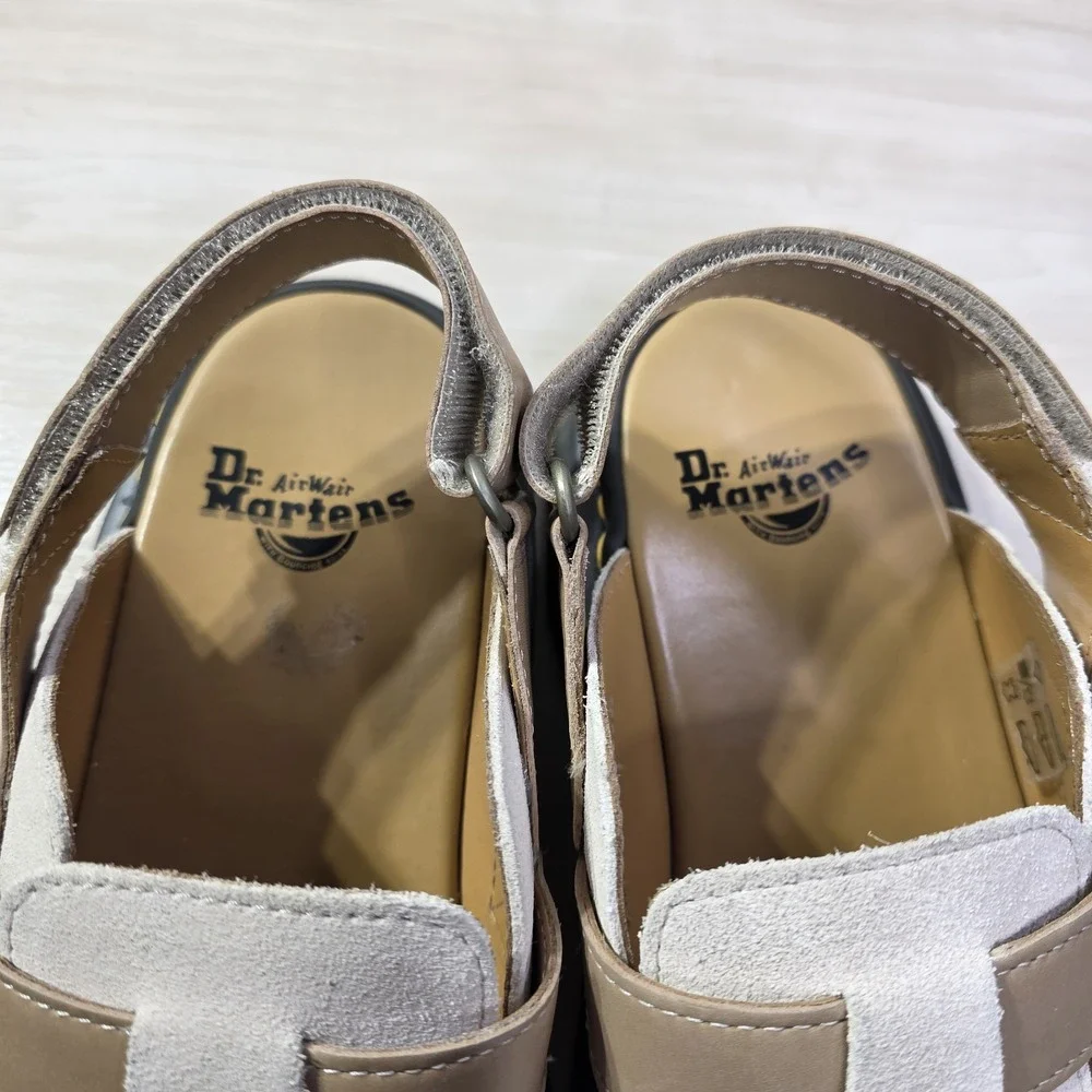 Dr. Martens JORGE II Slingback‎ Mules Clogs Parchment Beige Size Men 11 Women 12